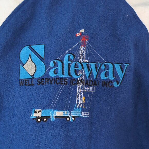 First Impressions Varsity Jacket Blue/White Melton Wool Leather Retro – Men’s 46 - Picture 12 of 12